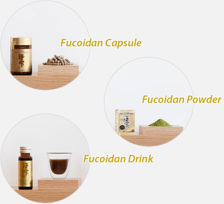 Fucoidan supplement, Drink, capsule, Powder