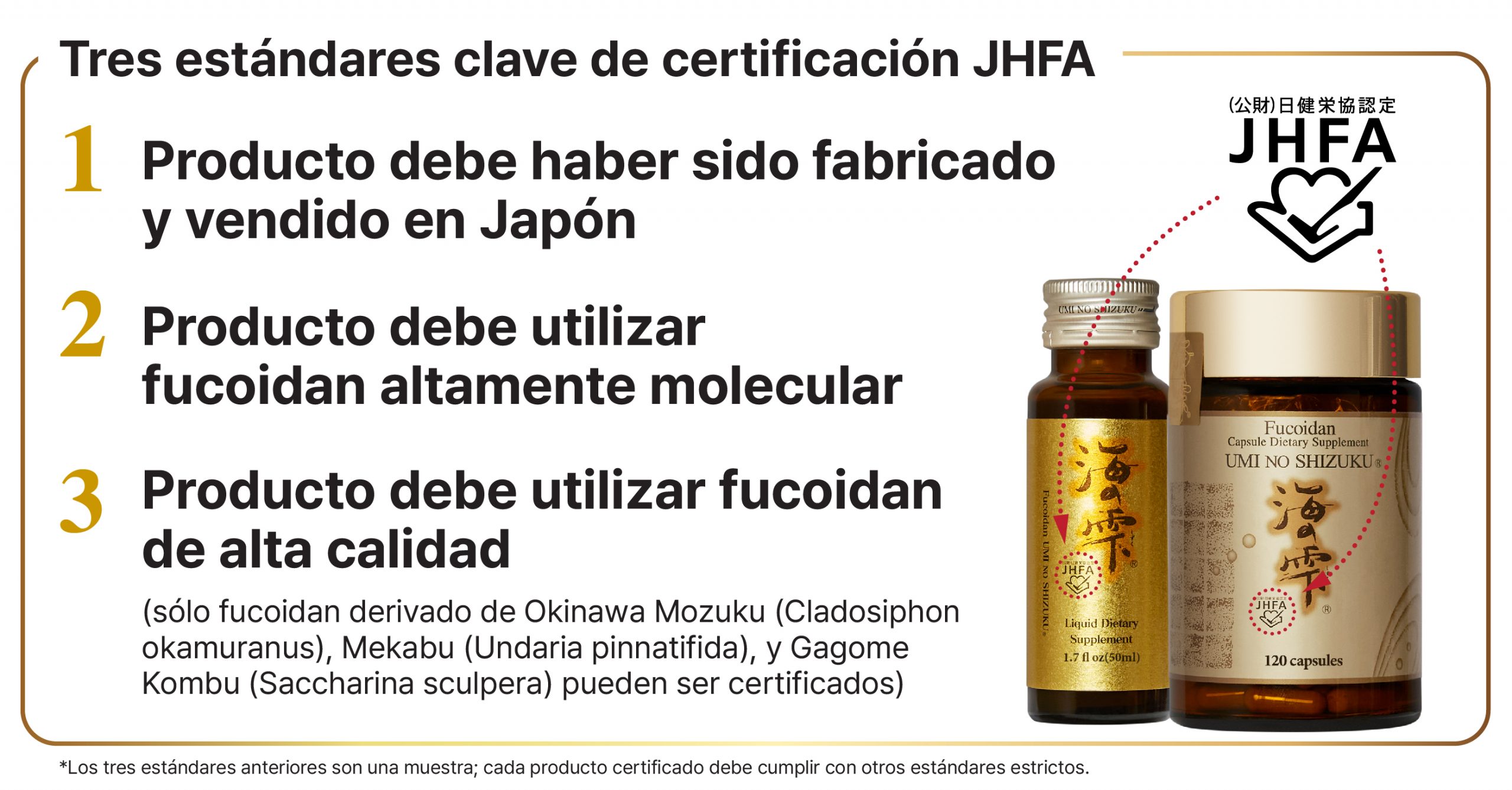 Tres estándares clave de certificación JHFA