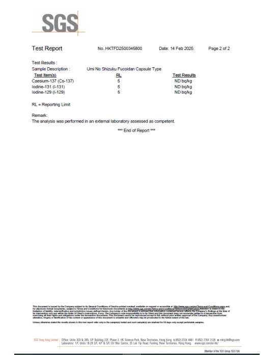 SGS Radiation Safety Certificate